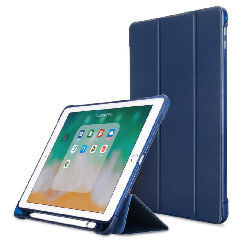 Ipad      2018-2017    Ipad Air   Ipad Air   Tri-fold Flip Cover    Fleksibel Bagside Mørkeblå