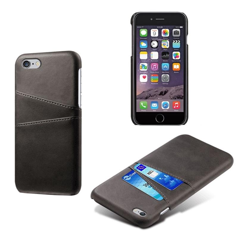 Iphone 6s     Læder Hardcover   Kortslots Sort