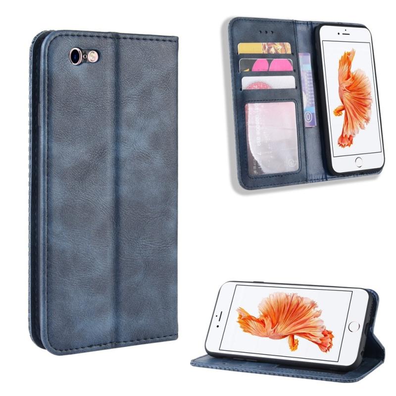 Iphone 6s Plus     Plus Vintage Læder Cover   Pung Blå