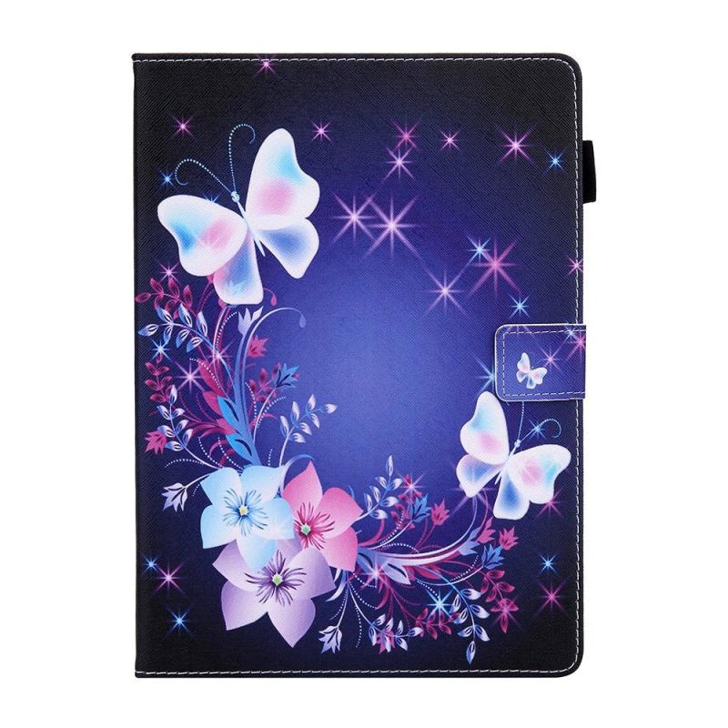 Ipad      2018-2017    Ipad Air   Ipad Air   Læder Cover    Stand Blomster   Sommerfugle