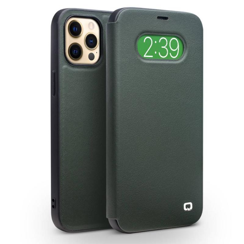 Iphone 12 Pro Max Qialino Ultra Slim ægte Læder Cover Cyan
