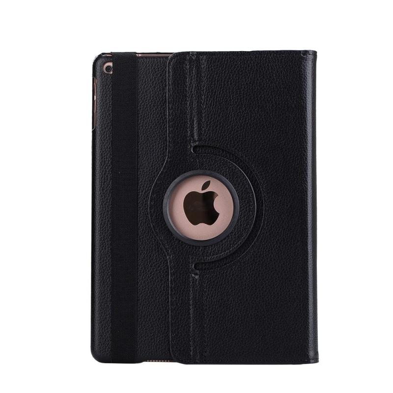 Ipad       360 Graders Roterbar   Læder Etui Cover Med Stand Sort