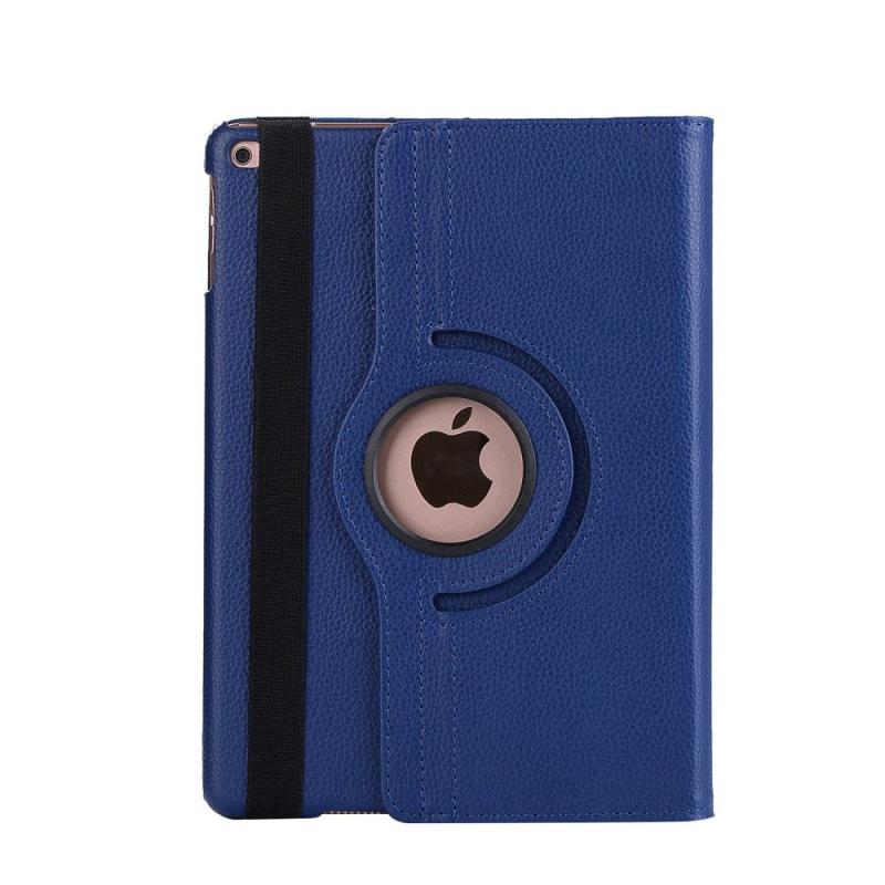 Ipad      2017   2018    Læder Cover   Stand Litchi Skin Mørkeblå
