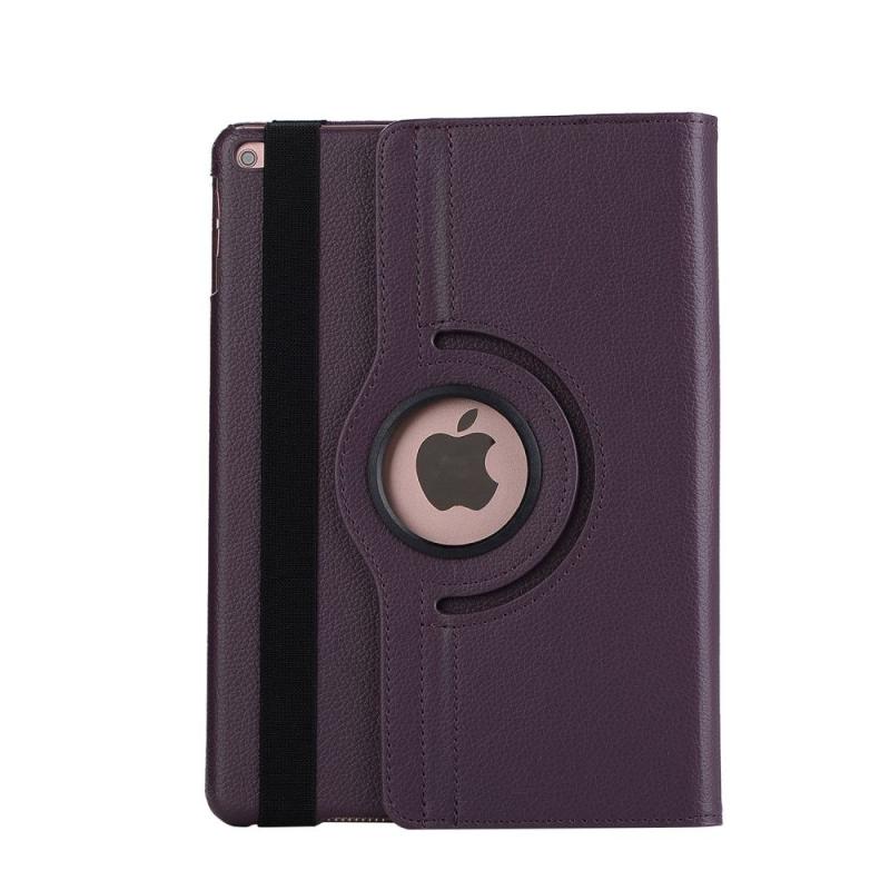 Ipad      2017   2018    Læder Cover   Stand Litchi Skin Lilla