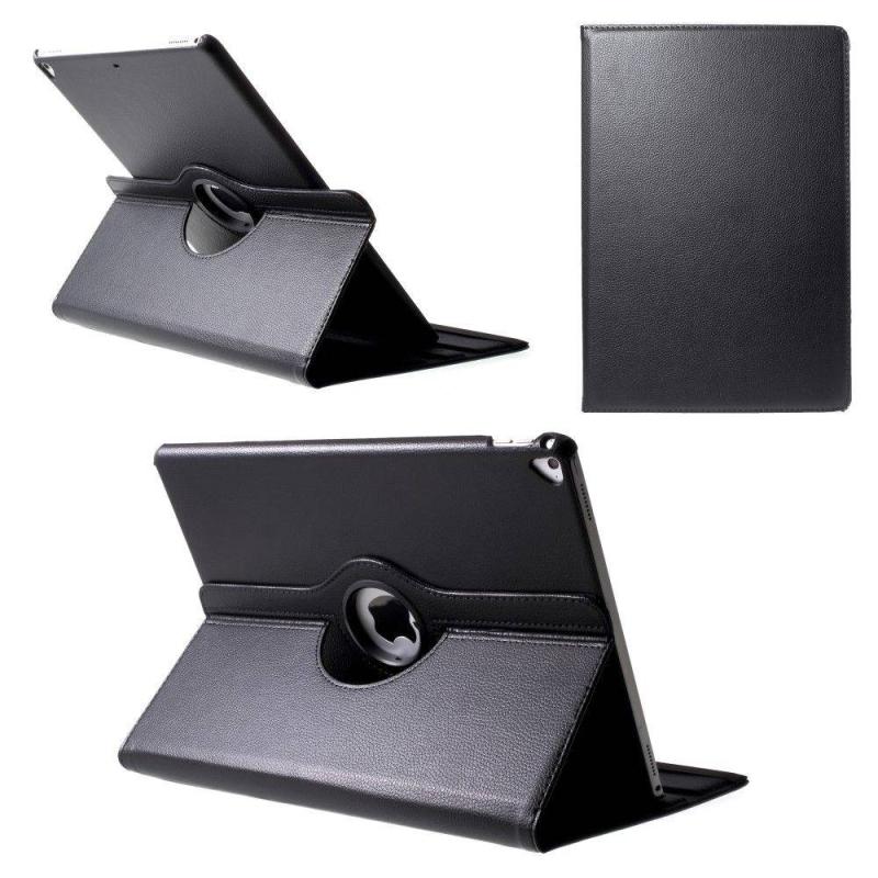 Ipad Pro 12    2015-2017  Roterbar 360 Grader Læder Cover Sort