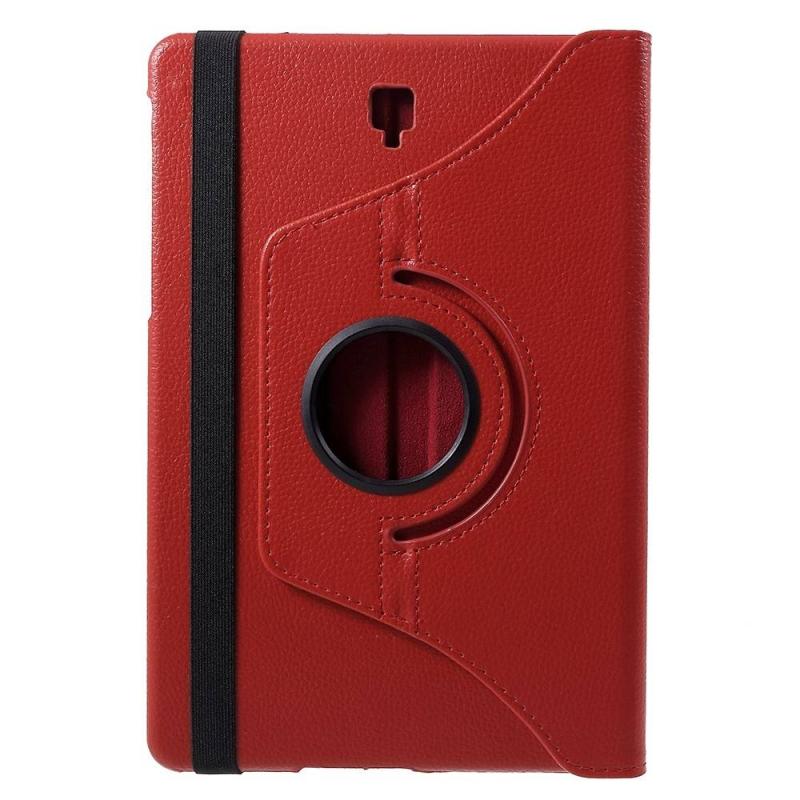 Samsung Galaxy Tab S4 10   Læder Cover Roterbar 360 Grader Rød