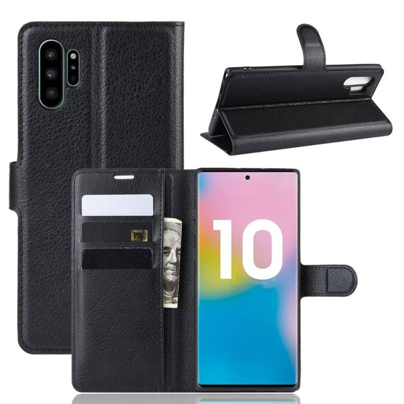 Samsung Galaxy Note 10 Plus Læder Cover   Pung Sort