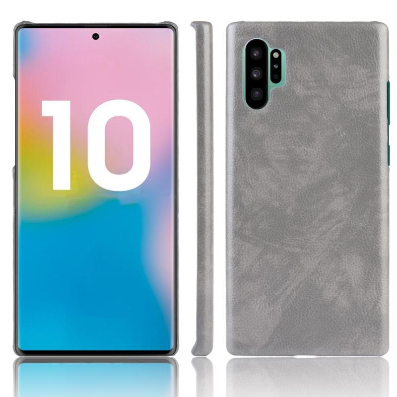 Samsung Galaxy Note 10 Plus Slim Hard Cover   Læder Design Grå