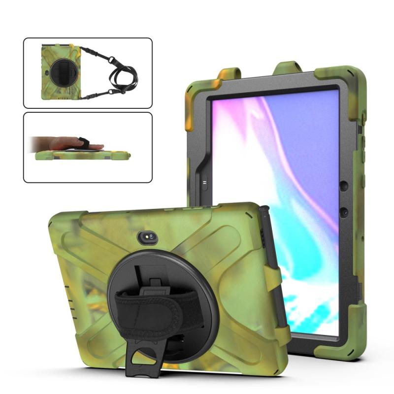Samsung Galaxy Tab Active Pro   Active4 Pro  -shape Hybrid Cover    Kickstand   Aftagelig Skulderrem Kamouflage
