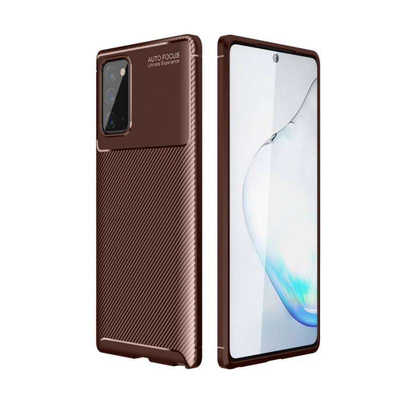 Samsung Galaxy Note 20   Note 20 5g Gummi Cover   Børstet Design Brun