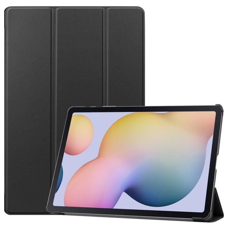 Samsung Galaxy Tab S8 Plus   S7 Plus 12   Quot  Læder Flip Cover    Stylus Pen Holder   Tri-fold Sort