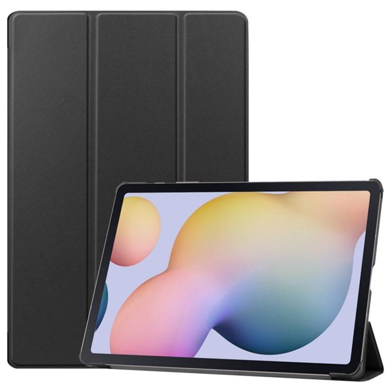 Samsung Galaxy Tab S7 Plus Tri-fold Læder Cover Smart Wake   Sleep Sort