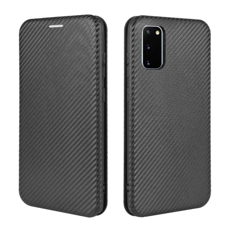 Samsung Galaxy S20        5g  Carbon Tekstur Flip Cover Sort