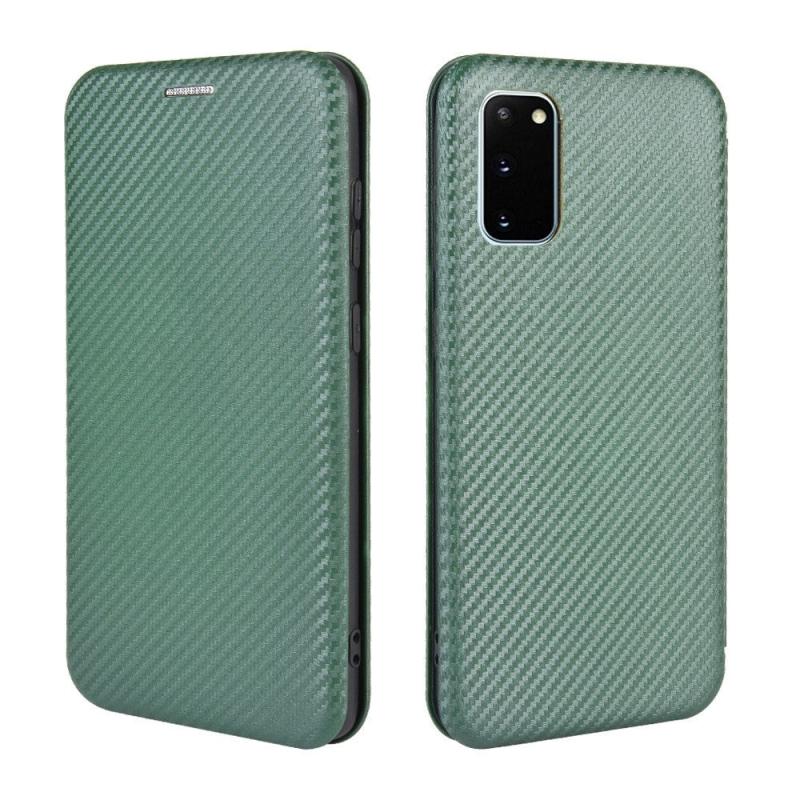 Samsung Galaxy S20        5g  Carbon Tekstur Flip Cover Grøn