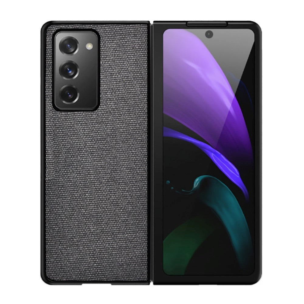 Samsung Galaxy   Fold2 Stofbetrukket Plastik Cover Sort