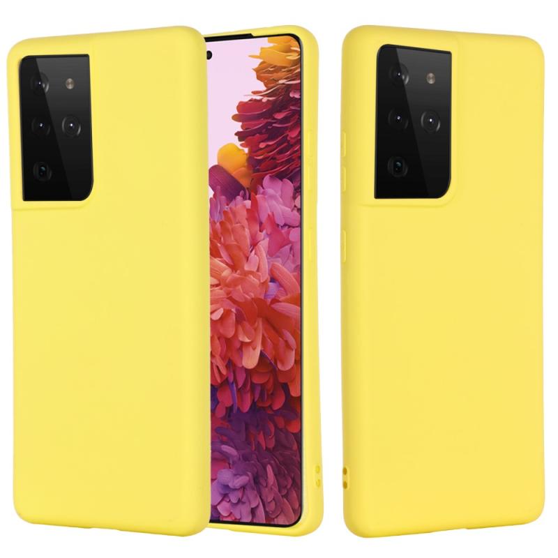 Samsung Galaxy S21 Ultra 5g Azmaro Tyndt Silikone Cover Gul