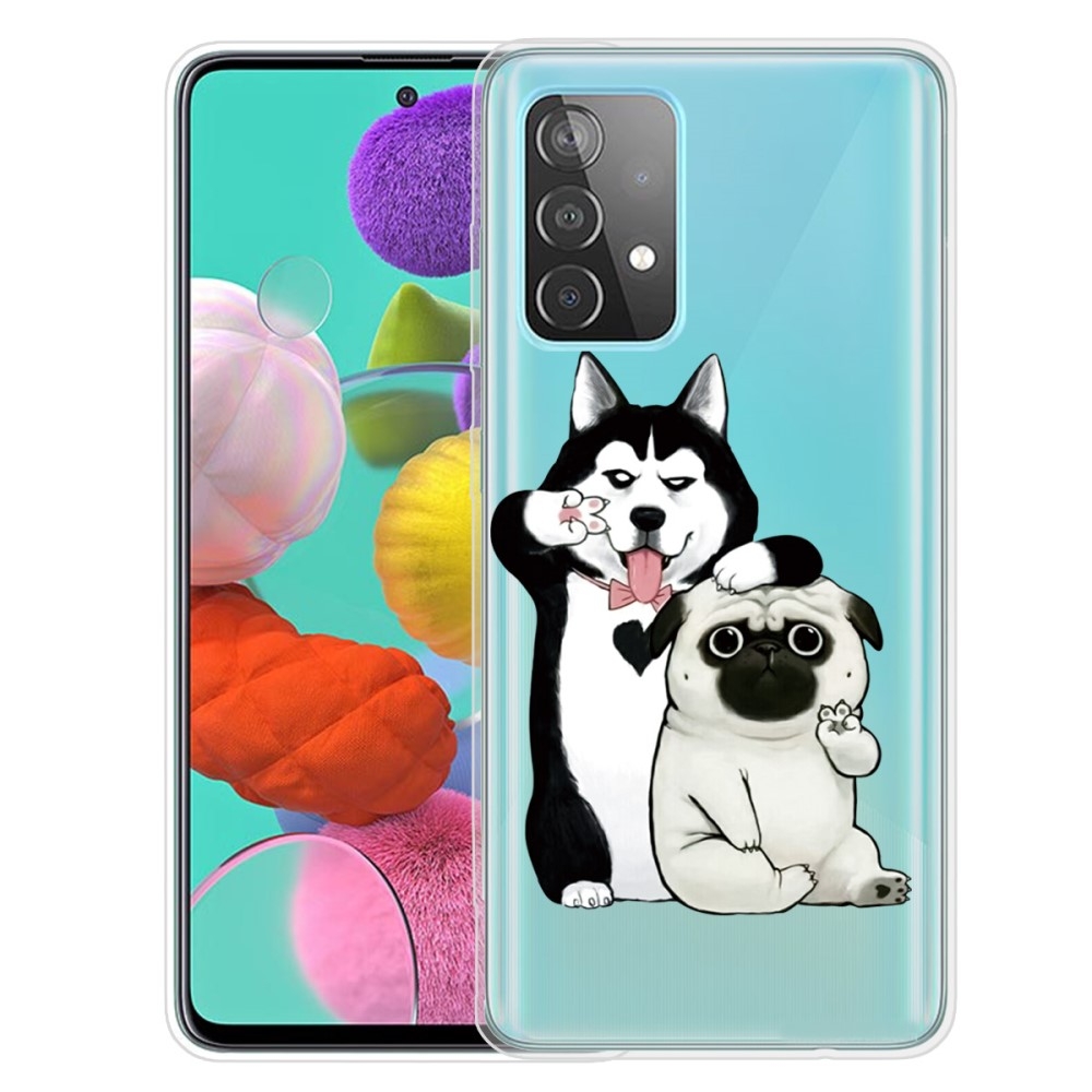 Samsung Galaxy A52s       A52 5g   A52 Gummi Cover Med Printet Design Hunde