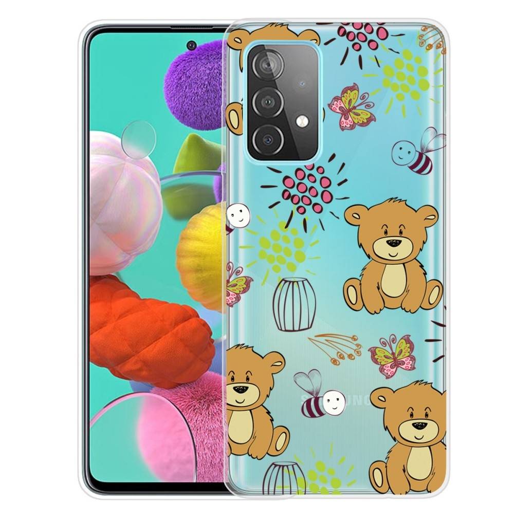 Samsung Galaxy A52s       A52 5g   A52 Gummi Cover Med Printet Design Bjørn
