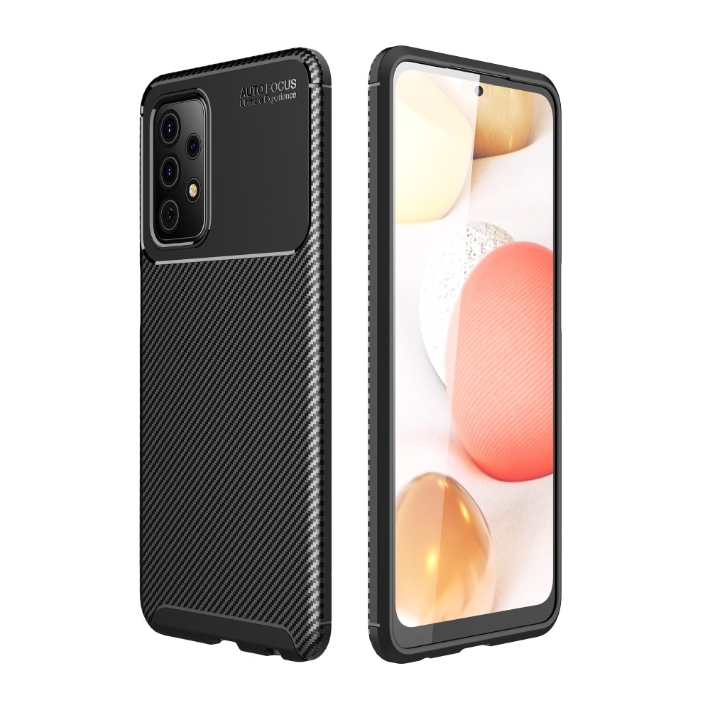 Samsung Galaxy A52s       A52 5g   A52 Gummi Cover Børstet Design Sort