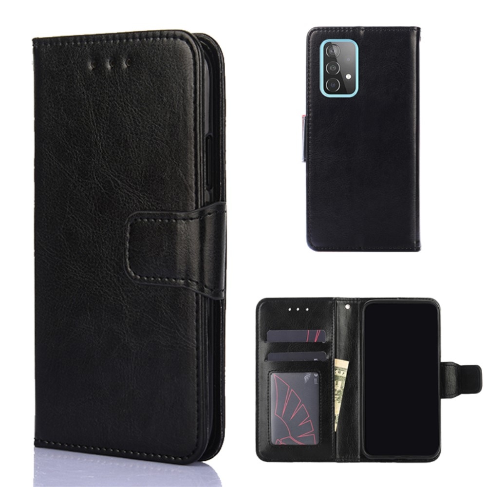 Samsung Galaxy A52s       A52 5g   A52 Classic Læder Cover   Pung Sort