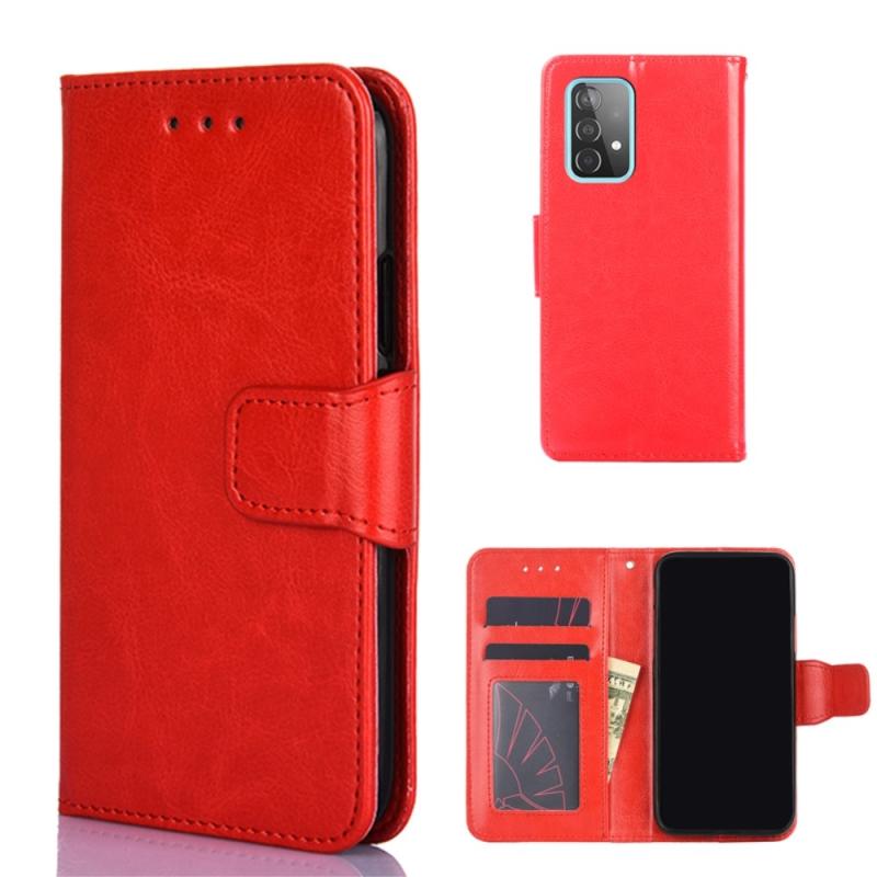 Samsung Galaxy A52s       A52 5g   A52 Classic Læder Cover   Pung Rød