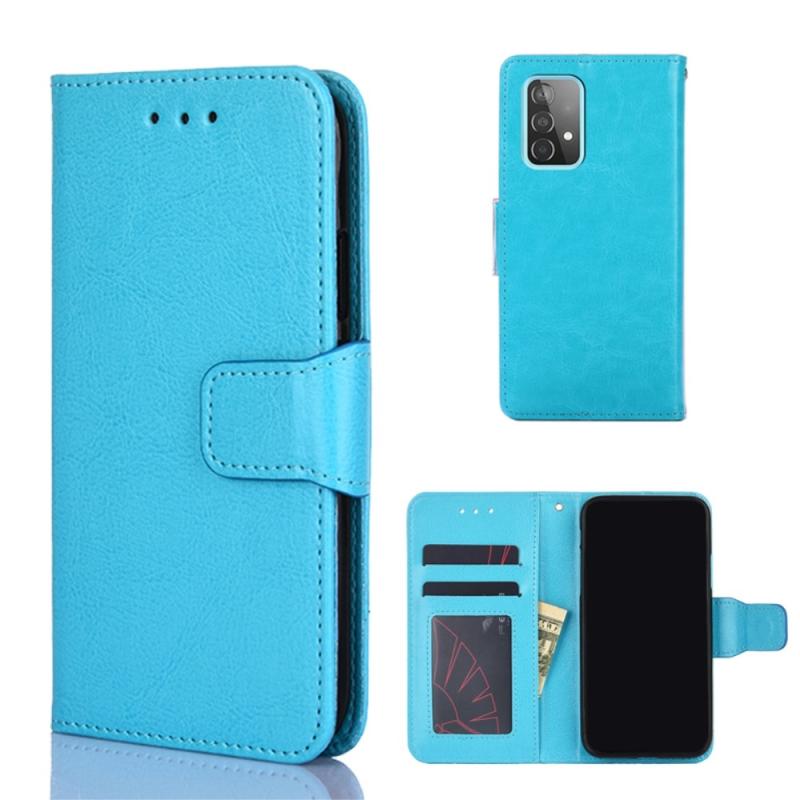Samsung Galaxy A52s       A52 5g   A52 Classic Læder Cover   Pung Lyseblå