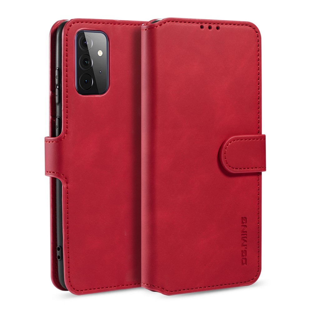 Samsung Galaxy A72    Ming Retro Læder Cover   Pung Rød