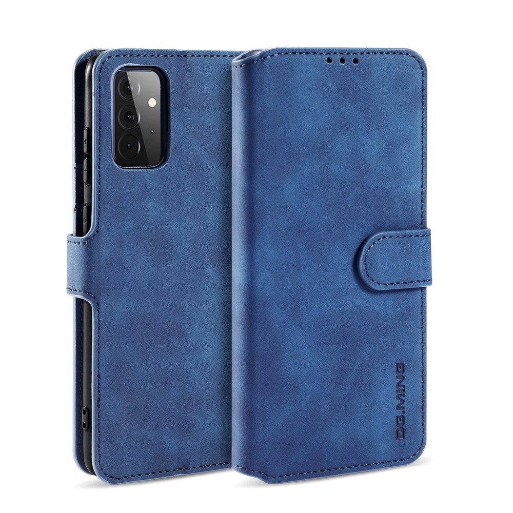 Samsung Galaxy A72    Ming Retro Læder Cover   Pung Blå
