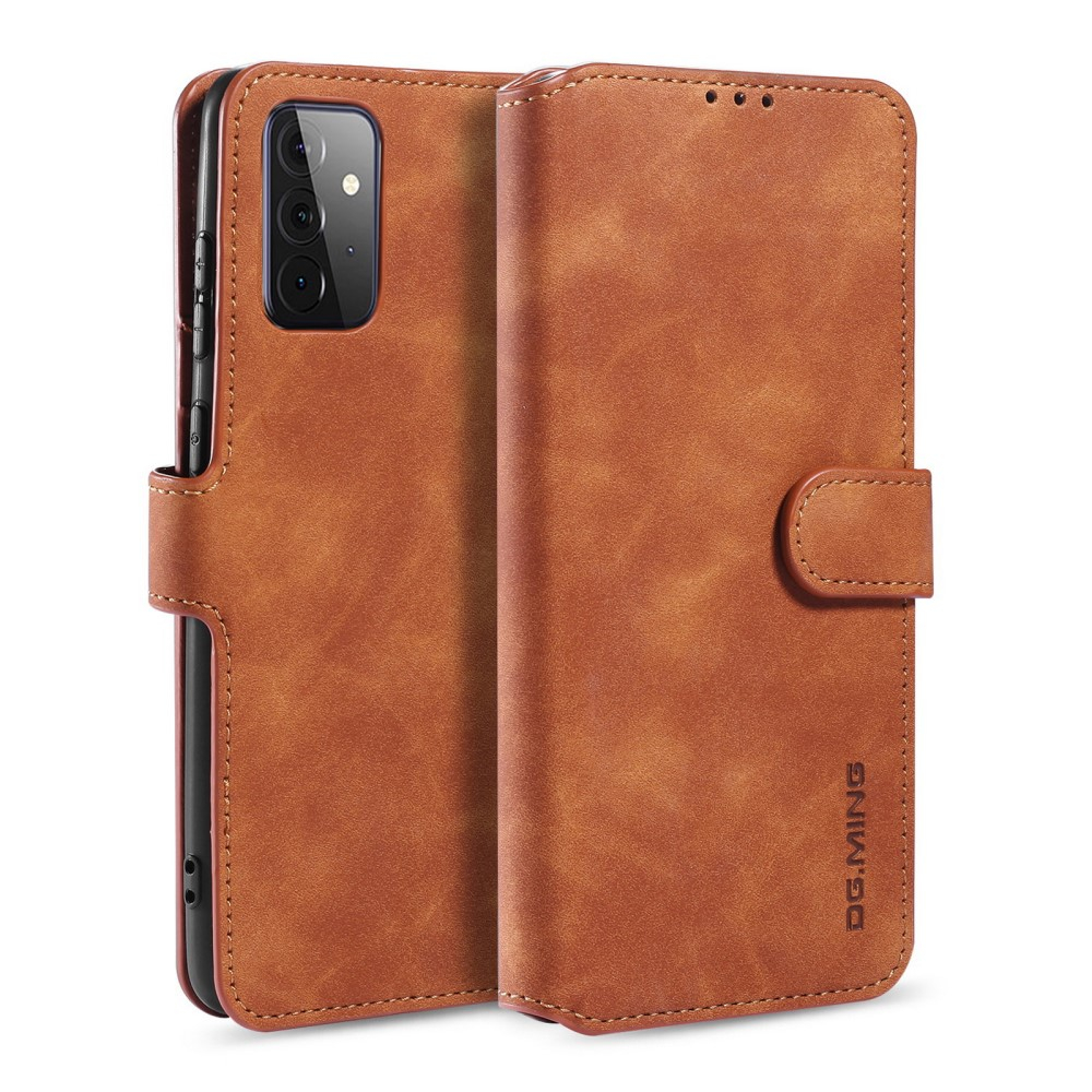 Samsung Galaxy A72    Ming Retro Læder Cover   Pung Brun
