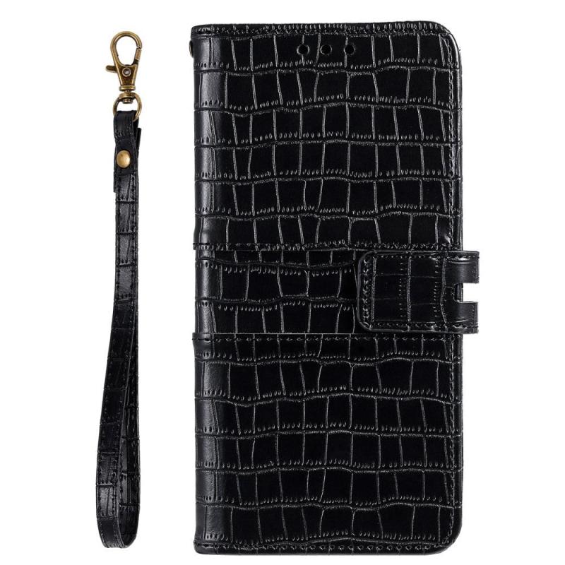 Samsung Galaxy A72  4g   5g  Krokodille Læder Cover    Pung Sort