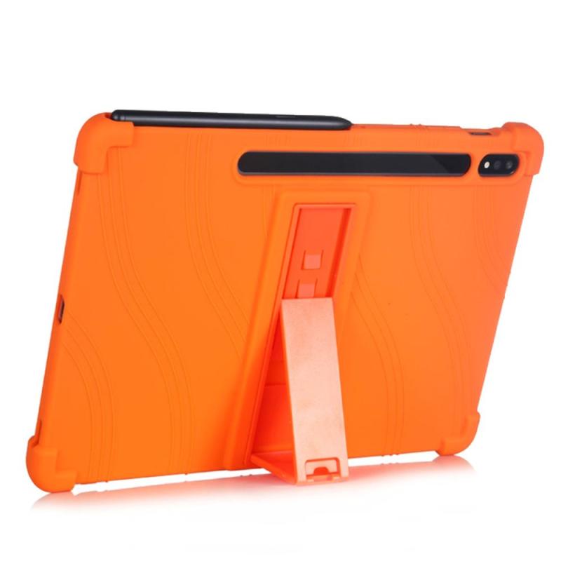 Samsung Galaxy Tab S8 Plus   S7 Plus 12   Quot  Silikone Cover    Ståfunktion Orange
