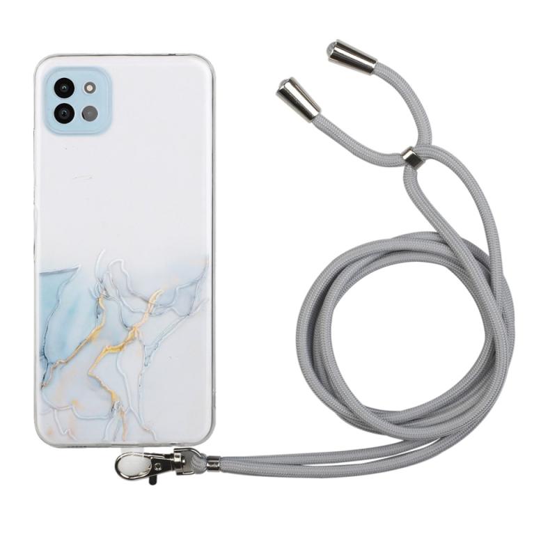 Samsung Galaxy A22 5g Gummi Cover Marmor Design Aftagelig Strop Style