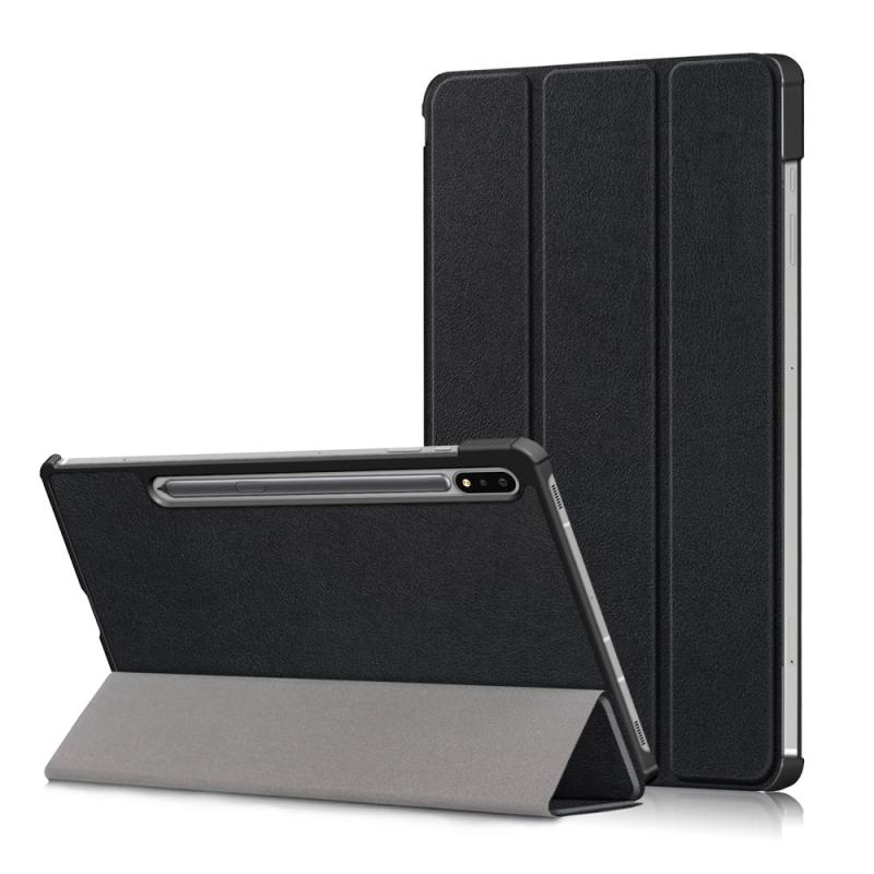 Samsung Galaxy Tab S8 Plus   Tab S8 Plus 5g   Tab S7 Plus   Tab S7   Tri-fold Læder Cover Sort