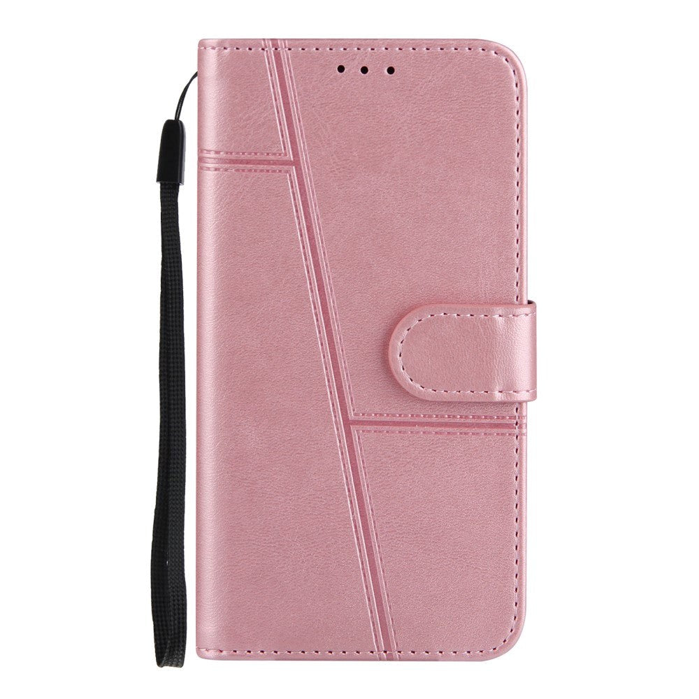 Samsung Galaxy A72  4g   5g  Læder Flip Cover    Pung   Ståfunktion Lyserød