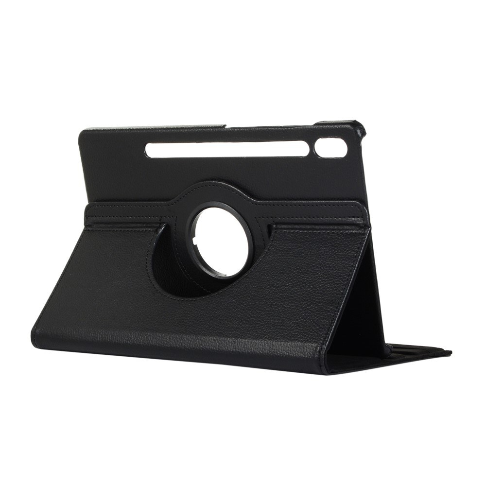 Samsung Galaxy Tab S7   Læder Cover 360 Grader Roterbar Sort