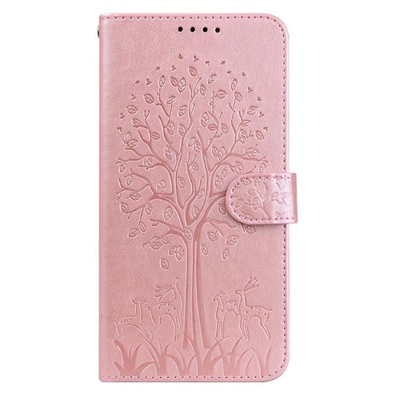 Eiderwood Samsung Galaxy S22 Ultra  5g  Imiteret Læder Flip Cover    Tryk   Pung Lyserød