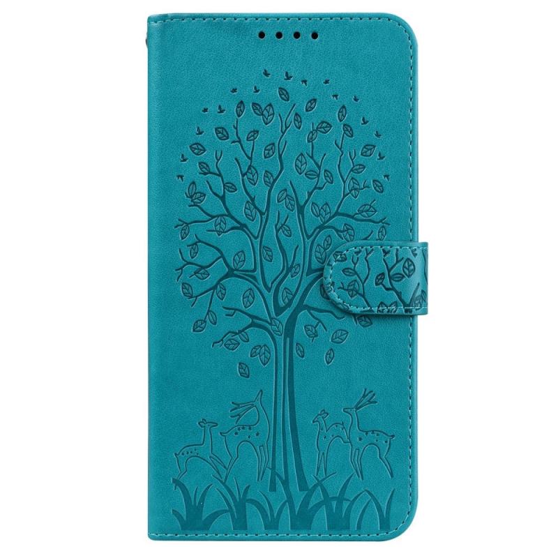 Eiderwood Samsung Galaxy S22 Ultra  5g  Imiteret Læder Flip Cover    Tryk   Pung Blå