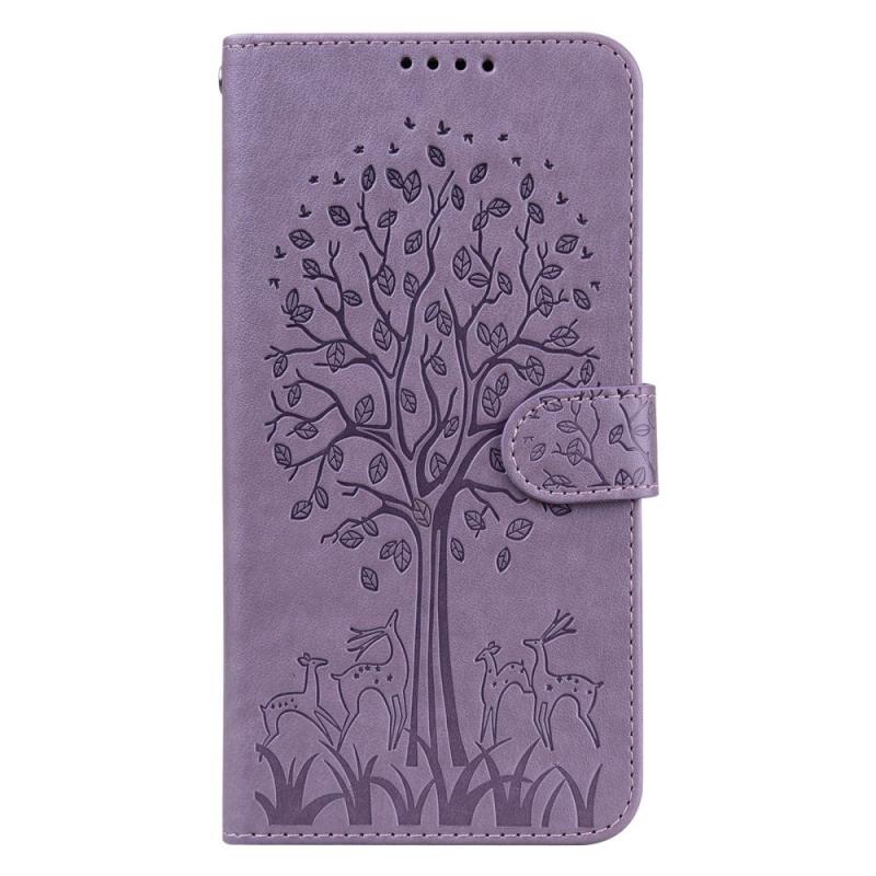 Eiderwood Samsung Galaxy S22 Ultra  5g  Imiteret Læder Flip Cover    Tryk   Pung Lilla