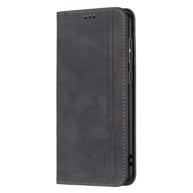Samsung Galaxy A73  5g  Binfen Blødt Læder Flip Cover    Pung Integreret Magnet Sort