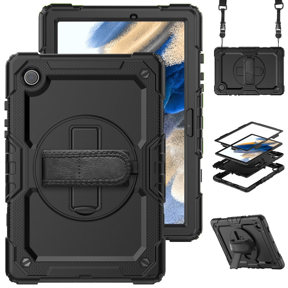Eiderwood Samsung Galaxy Tab A8 10   Quot   2021  Håndværker Cover    Håndholder  Skulderstrop   Skærmbeskyttelse Sort