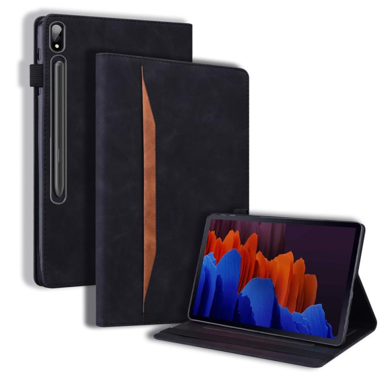 Samsung Galaxy Tab S8 Plus   Tab S8 Plus 5g   Tab S7 Plus Læder Cover   Wake   Sleep Funktion Sort
