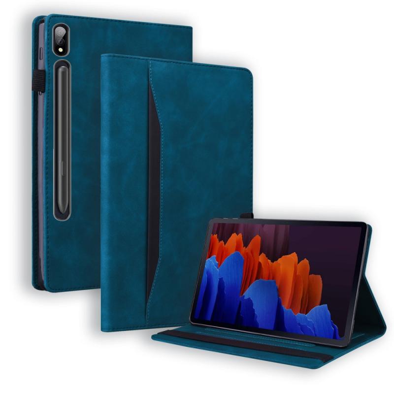 Samsung Galaxy Tab S8 Plus   Tab S8 Plus 5g   Tab S7 Plus Læder Cover   Wake   Sleep Funktion Blå