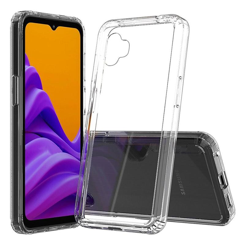 Samsung Galaxy Xcover   Pro Acrylic Hybrid Bumper Bagside Cover Gennemsigtig