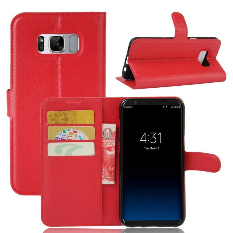 Galaxy S8 Læder Cover   Pung Rød