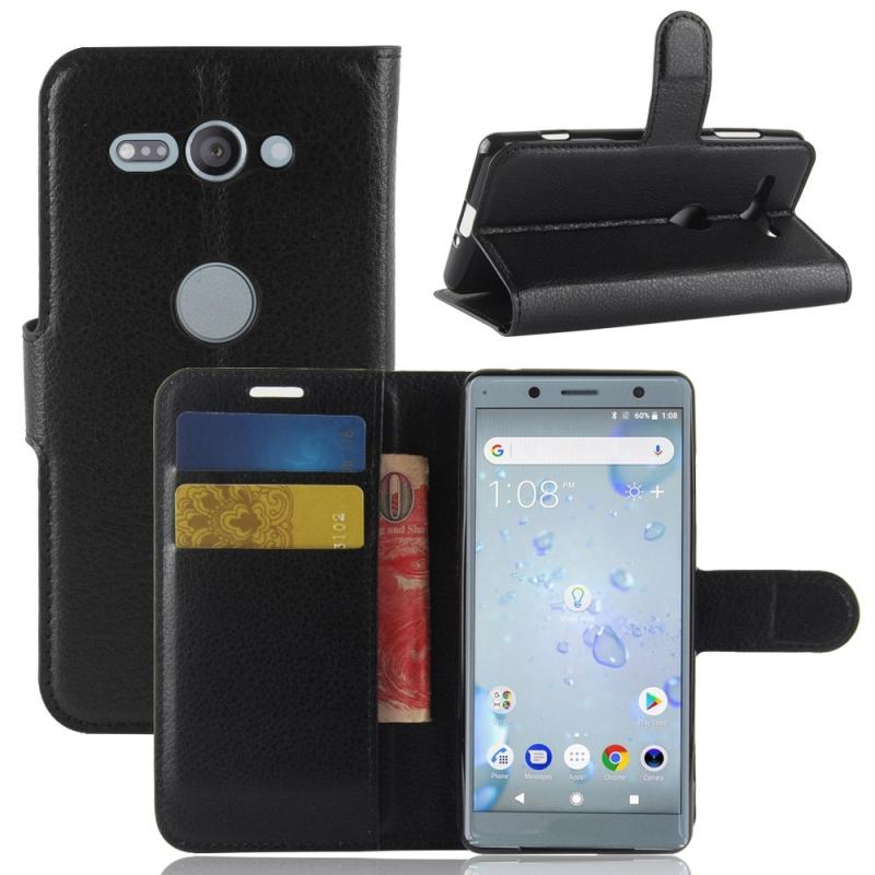 Sony Xperia Xz2 Compact Læder Cover   Pung Sort