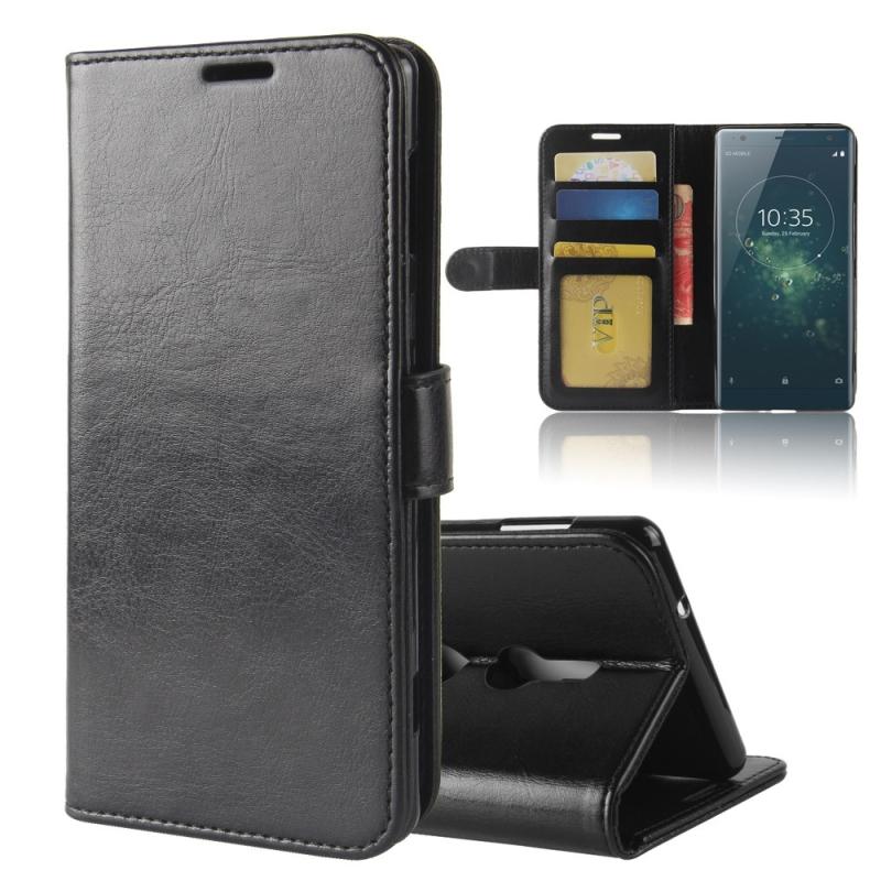 Sony Xperia Xz2 Læder Cover   Pung Sort