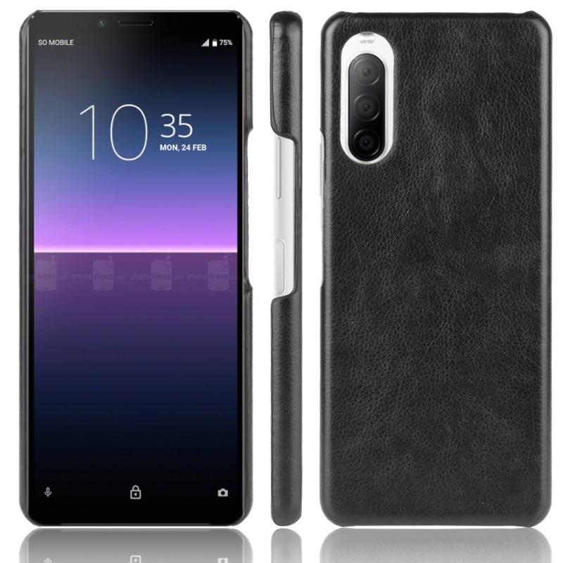 Sony Xperia 10   Læder Hard Cover Slim Design Sort