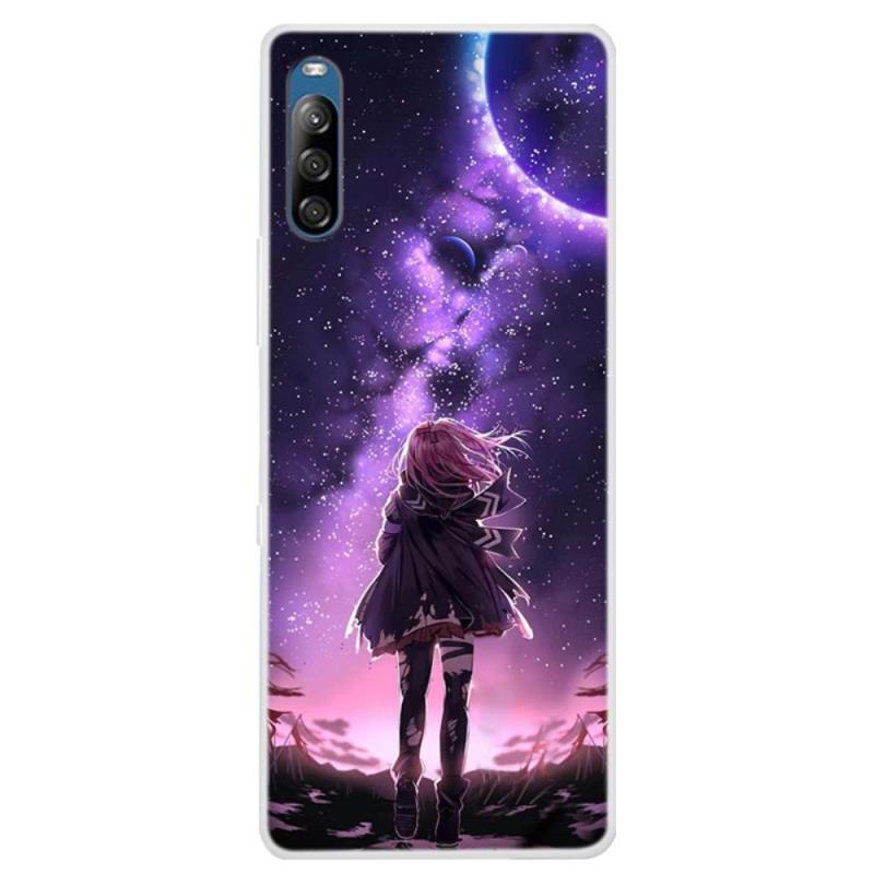 Sony Xperia L4 Gummi Cover Med Printet Design Pige   Månelys