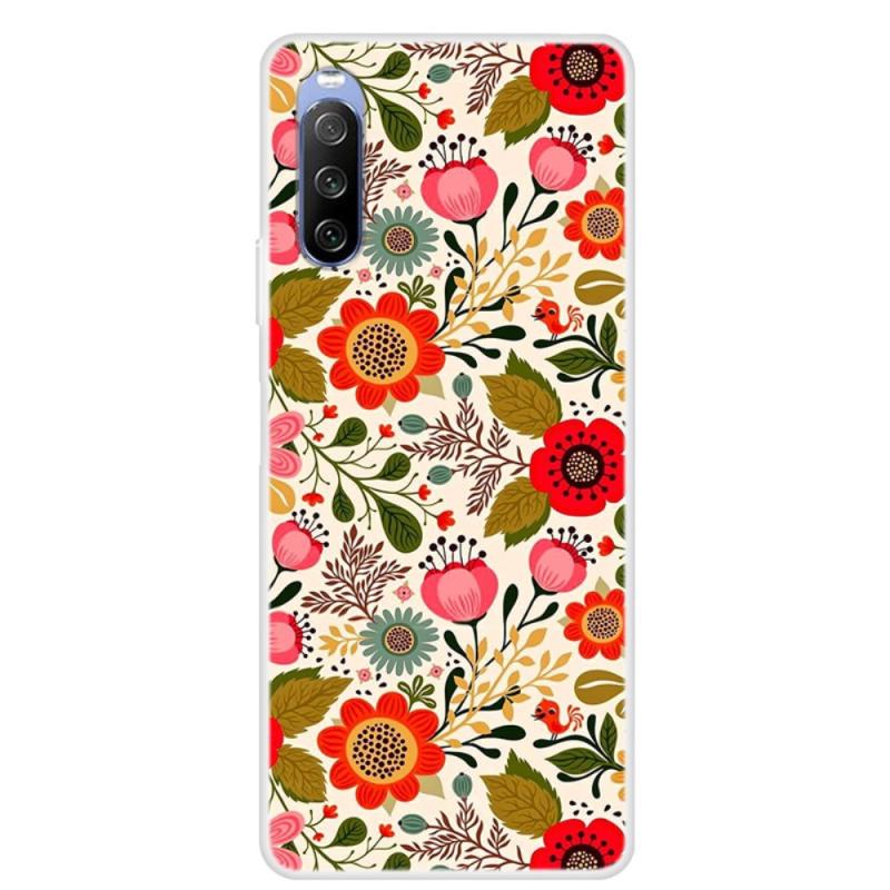 Sony Xperia 10 Iii 5g Gummi Cover Printet Design Farverige Blomster