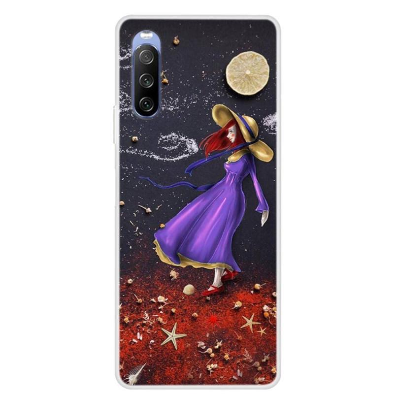 Sony Xperia 10 Iii 5g Gummi Cover Printet Design Lilla Pige